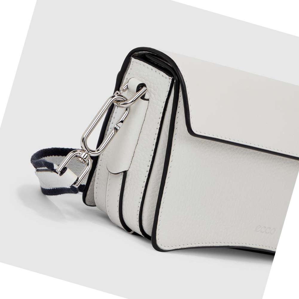 Women's Ecco TEXTUREBLOCK PINCH COMPACT Shoulder Bags White | Canada 386JPQ